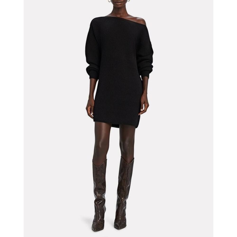 Intermix Jackie Wool Cashmere Sweater Dress Ribbed Knit Chunky Classy Sz S